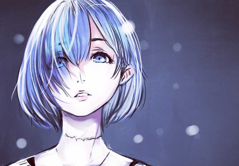 anime, anime girls, blue hair, blue eyes, 2D