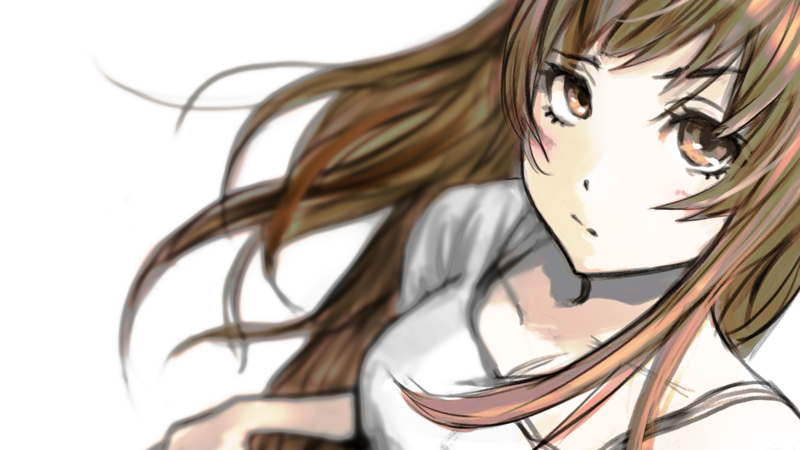 anime, anime girls, brown eyes, simple, simple background