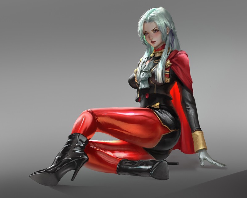 anime girls, simple background, drawing, portrait display, Edelgard von Hresvelg, Fire Emblem