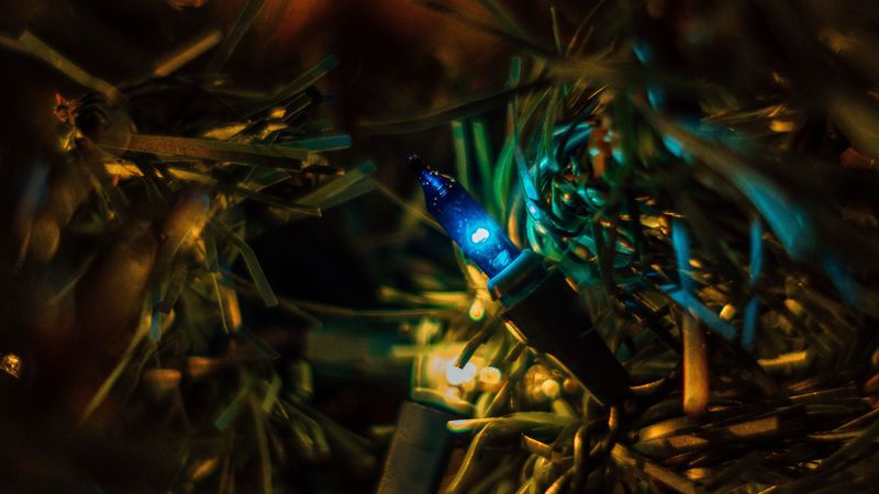 garland, tree, christmas, new year, glare, bokeh, 4k