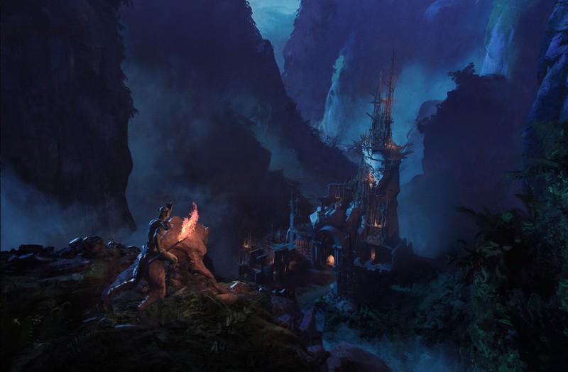 dark, fantasy art, artwork, ArtStation, mountains, Nathan Thorman