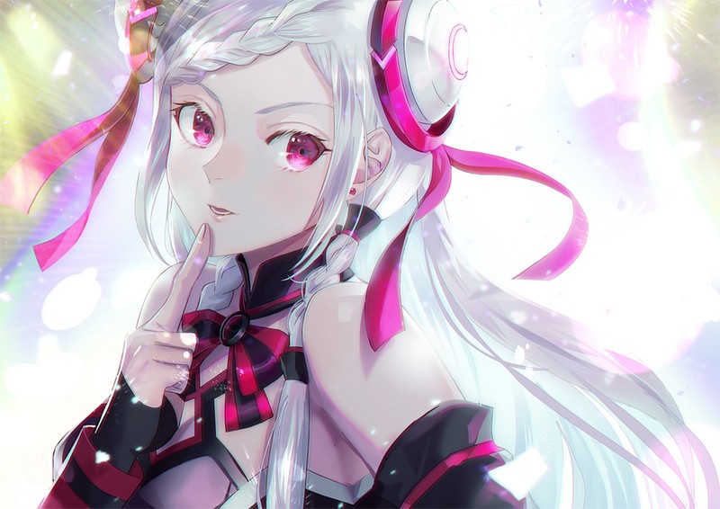 anime, anime girls, Sword Art Online: Ordinal Scale, Yuna (Sword Art Onilne), pink eyes, white hair