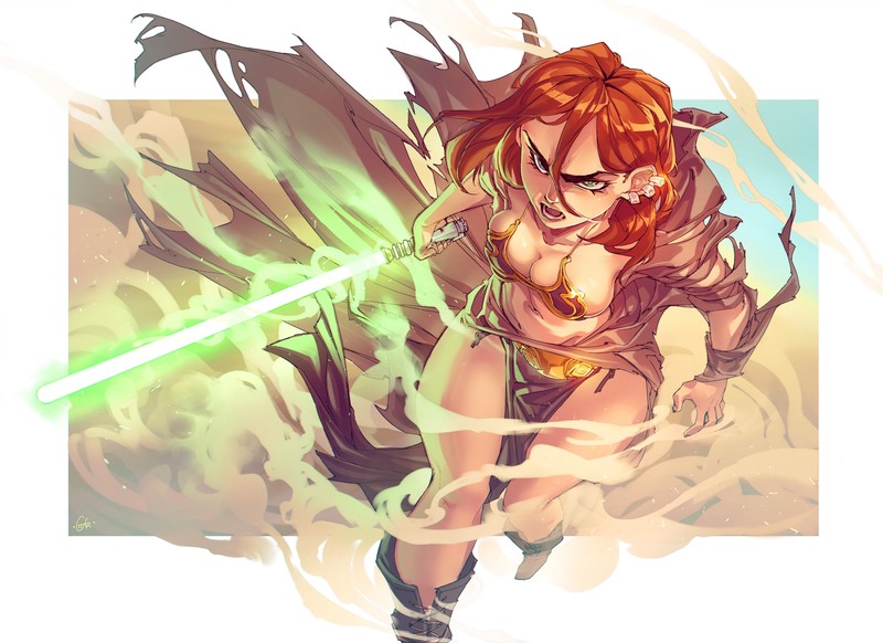 Star Wars, Saber Sword, lightsaber, anime girls, anime, Jedi