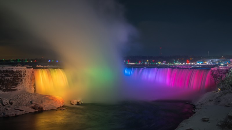 Niagara Falls, colorful, water, city