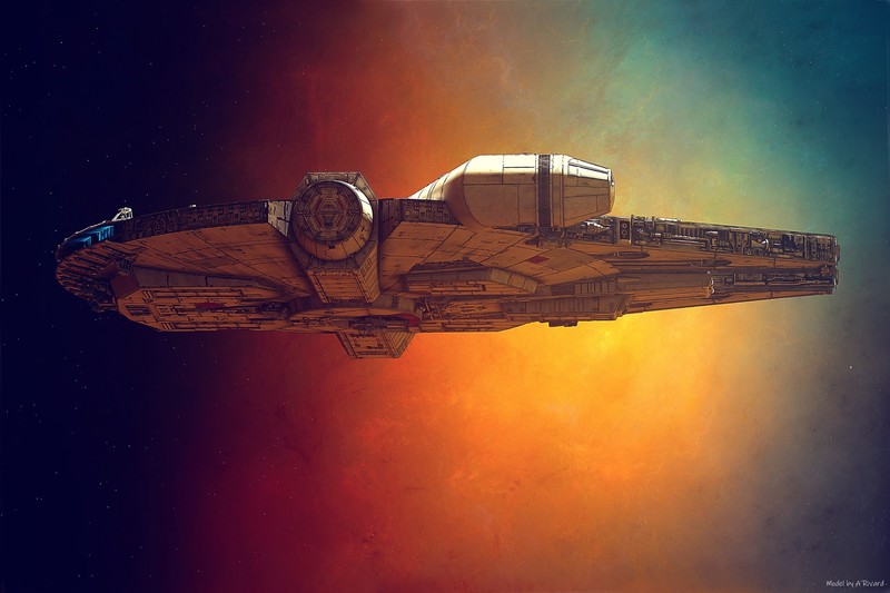 Star Wars, spaceship, artwork, science fiction, Millennium Falcon, Star Wars Ships