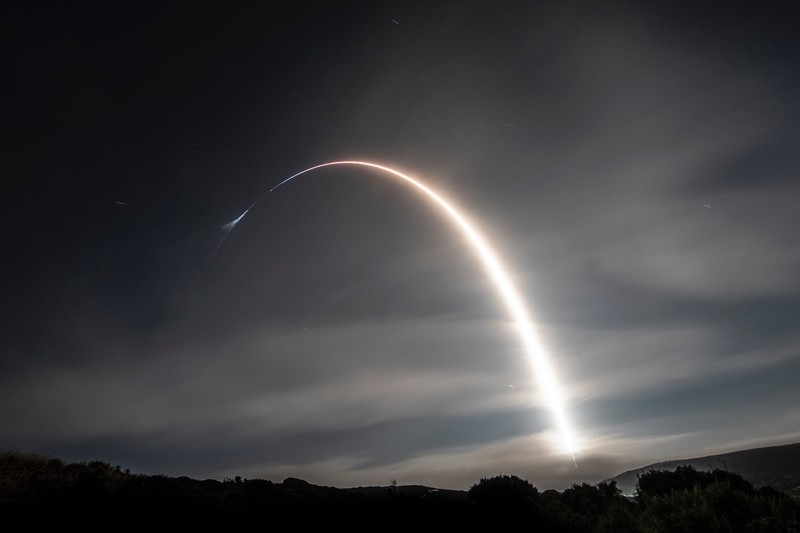 SpaceX, Iridium-7 Mission, rocket, long exposure