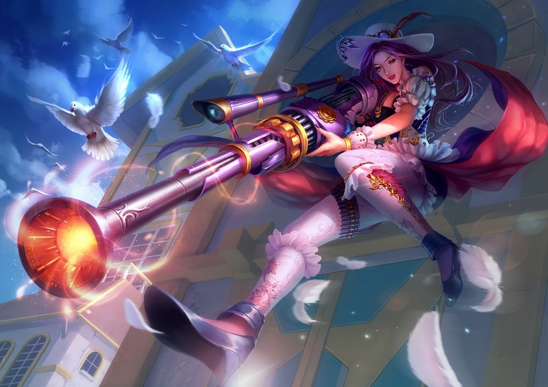 League of Legends, PC gaming, fantasy girl, Caitlyn (League of Legends)