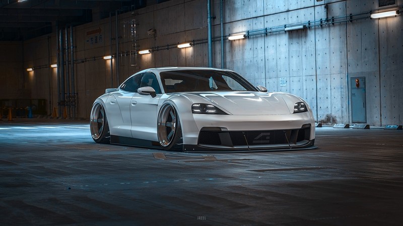 car, white cars, vehicle, render, Porsche