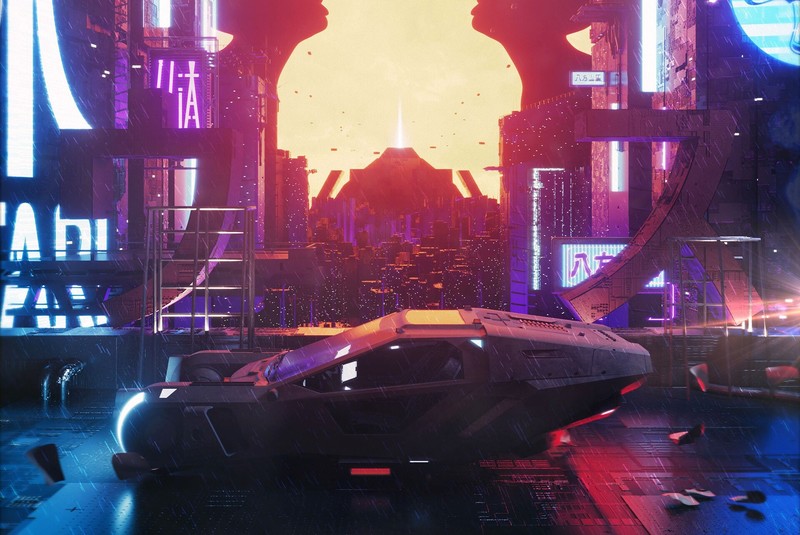 futuristic, science fiction, vehicle, digital art, city, futuristic city, Blade Runner, Blade Runner 2049