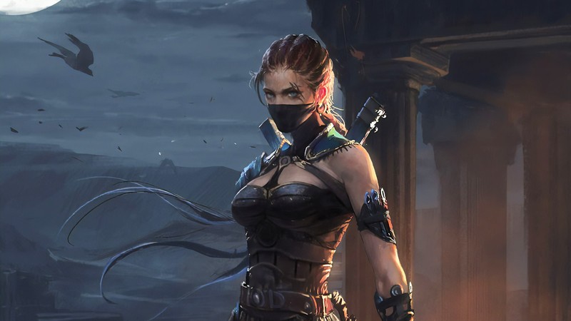 anime, 2D, artwork, sword, fantasy girl