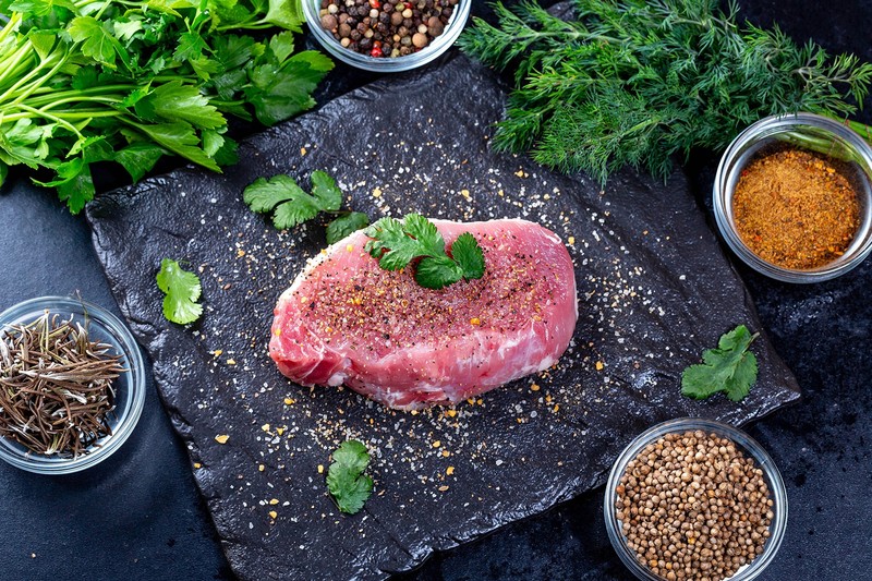 food, meat, spices, herb