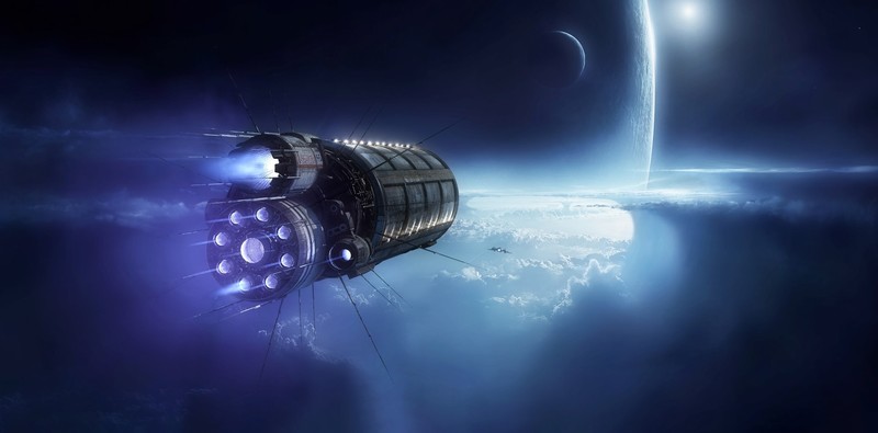 space, space art, spaceship, digital art, science fiction