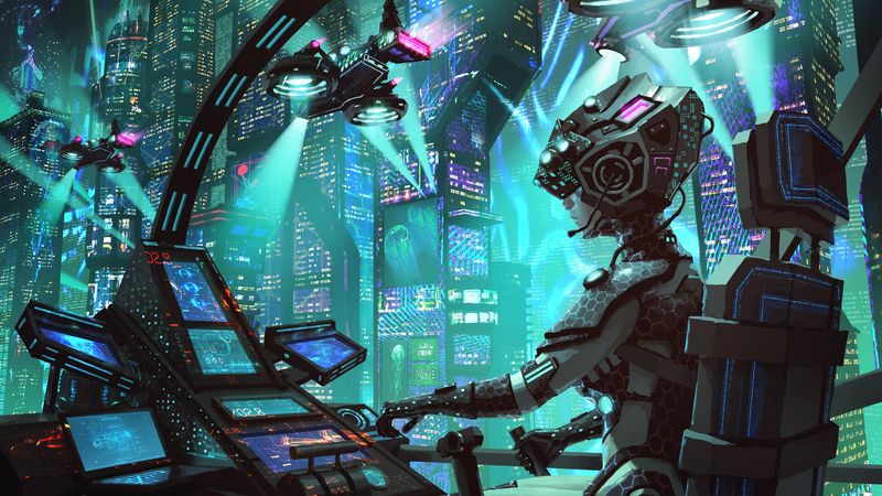 robot, cyborg, future, 4k