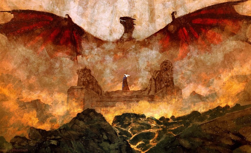 fantasy art, Daenerys Targaryen, dragon, Game of Thrones