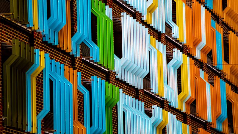 facade, building, colorful, architecture, 4k