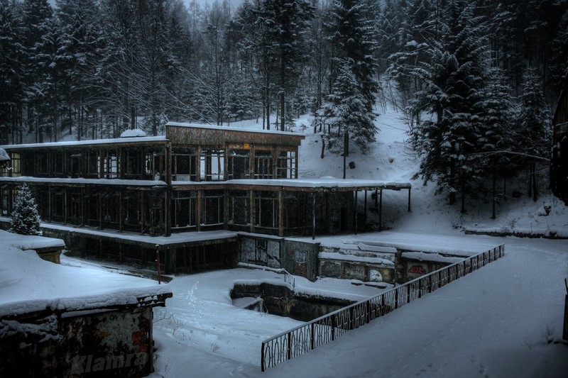 abandoned, Poland, winter, urbex, hotel