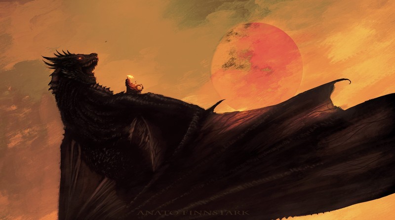 fantasy art, Game of Thrones, Daenerys Targaryen, dragon