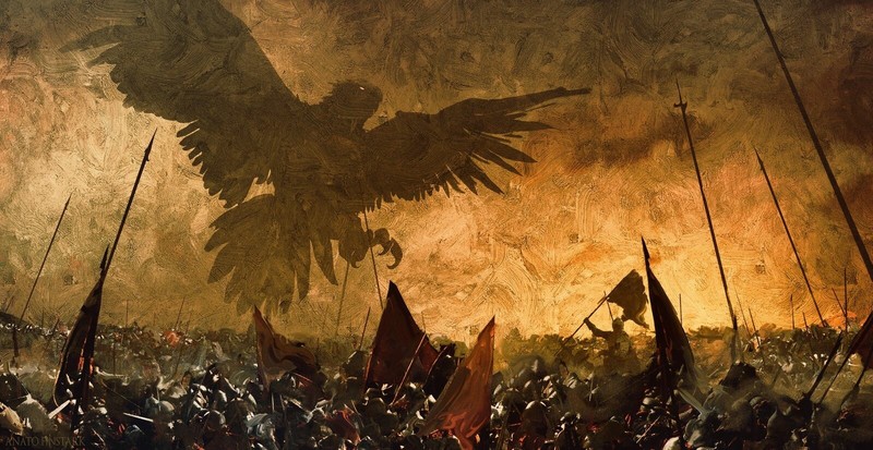 fantasy art, war, eagle, The Lord of the Rings, Anato Finnstark