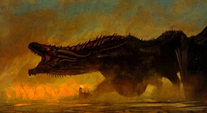 fantasy art, Game of Thrones, dragon, Daenerys Targaryen, Anato Finnstark