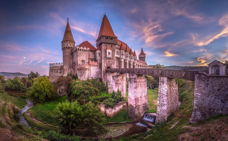 Romania, castle, outdoors, building, river