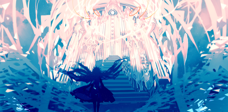 Nano Mortis, angel, stairway, gates