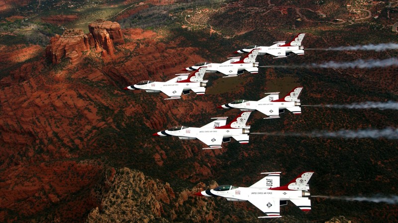 F-Type, thunderbirds, aircraft, military, military aircraft, vehicle, General Dynamics F-16 Fighting Falcon