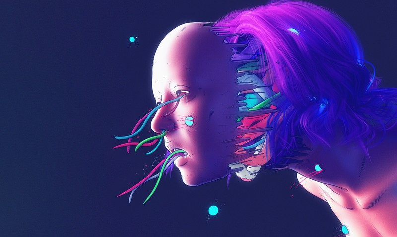 face, robot, science fiction, artwork, futuristic