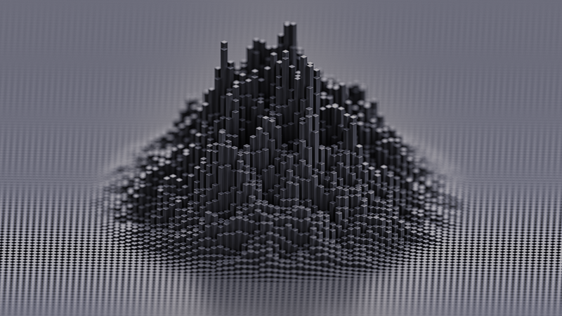 3D Abstract, landscape, digital, dark, gray, abstract