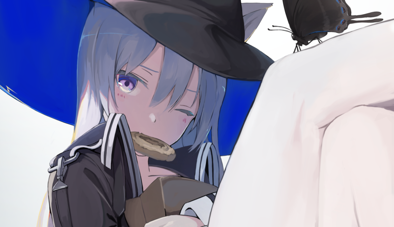 anime, hat, anime girls, white hair