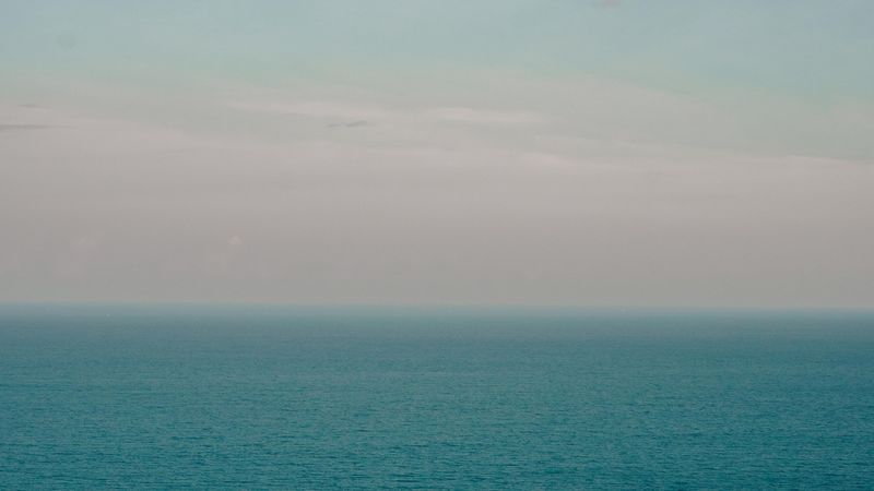 sea, ocean, horizon, ripples, sky, water, 4k