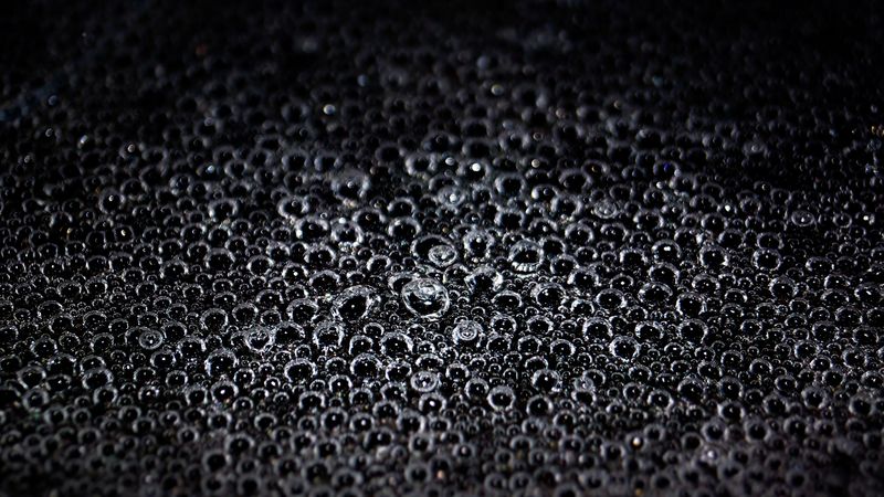 bubbles, macro, bw, liquid, 4k