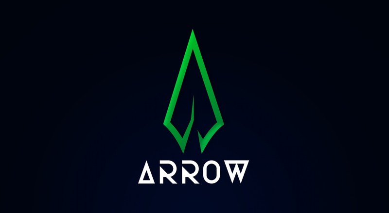 Arrow, logo, blue, artwork, green