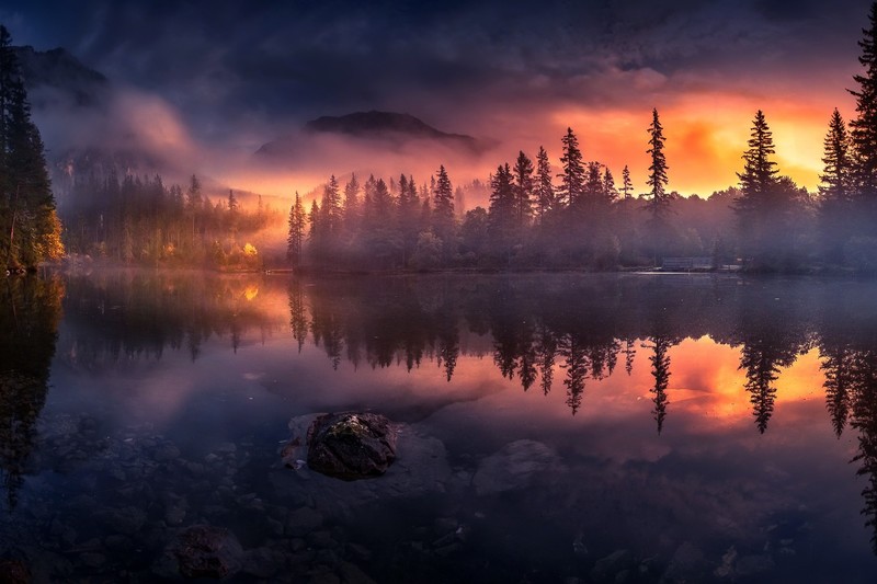 dark, nature, water, sky, sunlight, sunset, lake