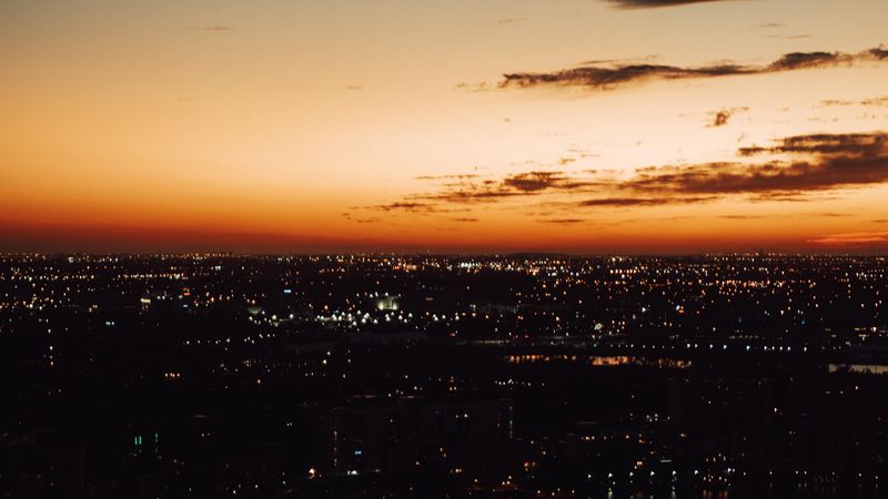 night city, skyline, city lights, night sky, night landscape, 4k
