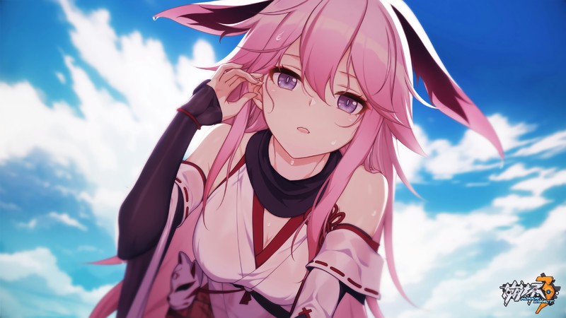 anime, anime girls, artwork, 2D, portrait, Yae Sakura (Honkai Impact)