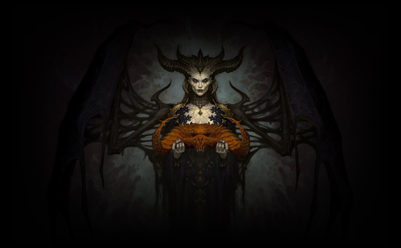 diablo iv, Diablo, demon, Lilith (Diablo), artwork, digital art, video games, Blizzard Entertainment, video game art, frontal view, diablo 4