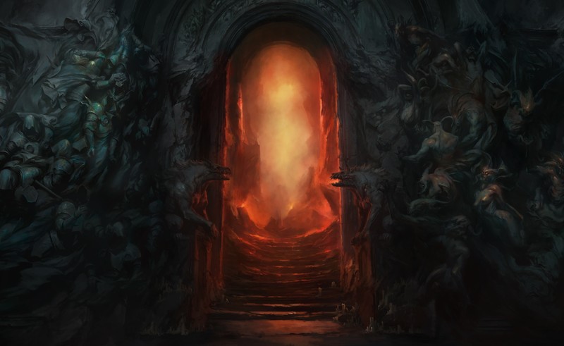digital art, artwork, video games, video game art, diablo iv, Diablo, Blizzard Entertainment, gates, Hellgate, diablo 4