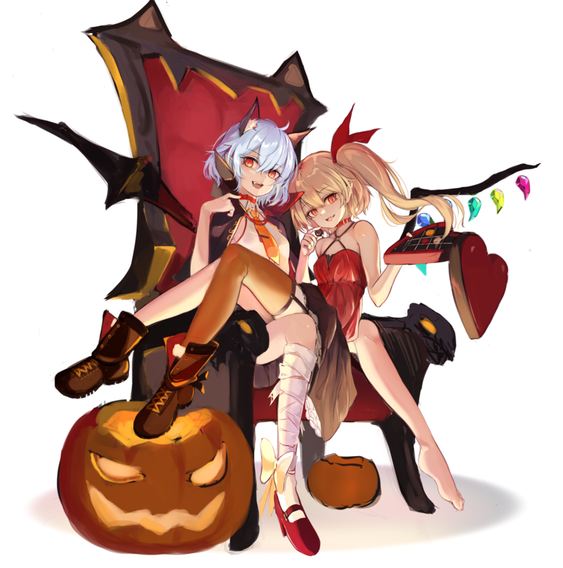 anime, anime girls, digital art, artwork, 2D, portrait display, vertical, Touhou, Remilia Scarlet, Flandre Scarlet