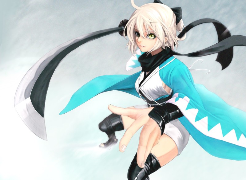 Fate/Grand Order, cyan, anime, anime girls, Souji Okita (Fate), Fate Series
