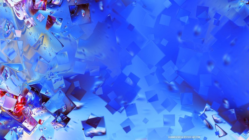 digital, digital art, RammPatricia, abstract, ice cubes, rain, water drops