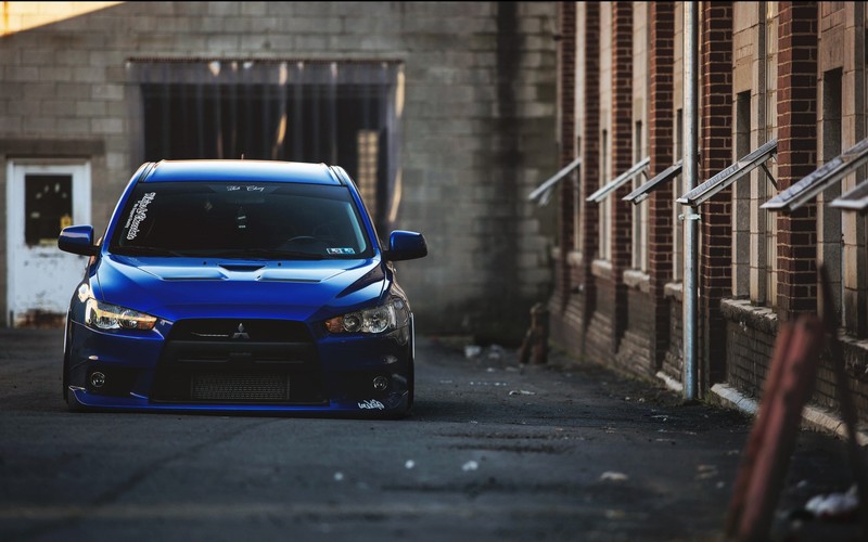 Mitsubishi Lancer, car, vehicle, blue cars