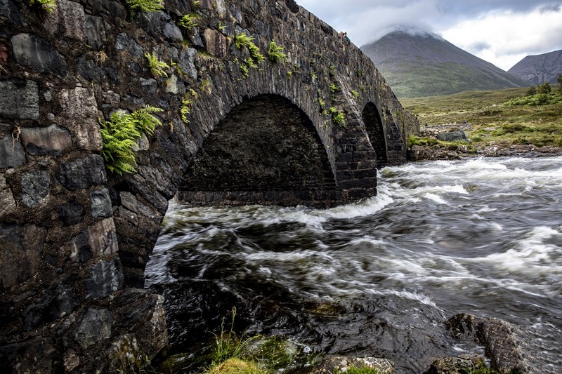 outdoors, water, bridge, stone arch, wet, river