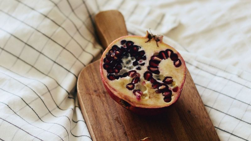 pomegranate, fruit, cloth, 4k