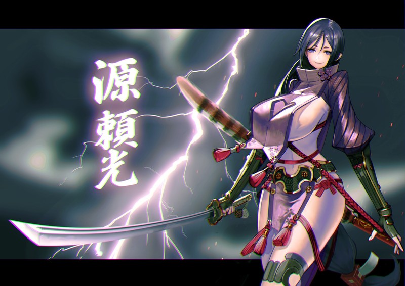 chromatic aberration, big boobs, Fate/Grand Order, Minamoto no Raikou