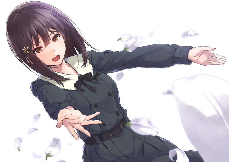 dark hair, Sakura blossom, Kousaka Mayuri, 77 (Visual Novel)