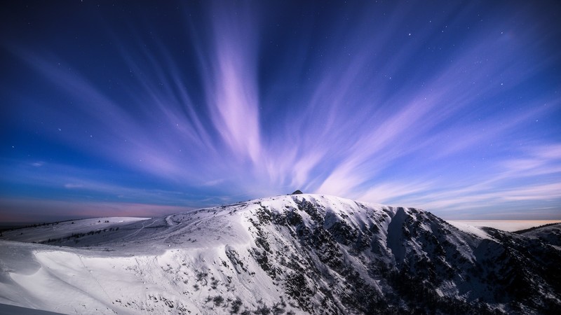 snow, hills, mountains, rocks, nature, sky, clouds, landscape