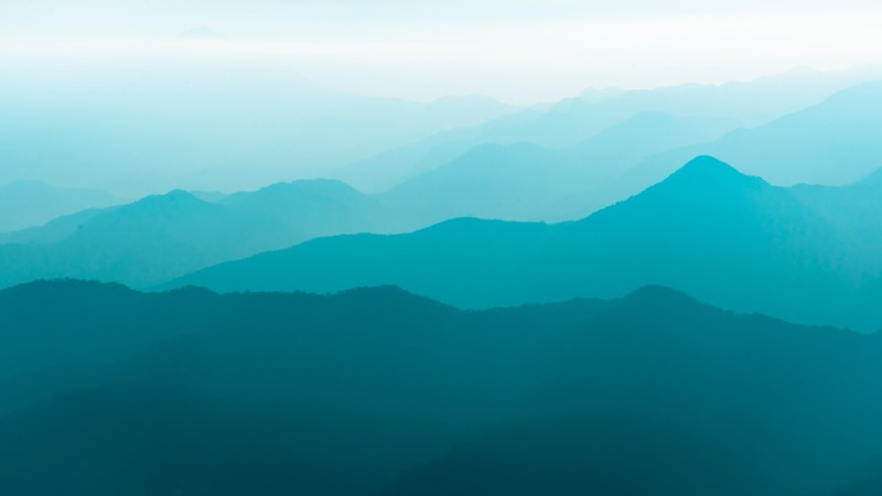 mountains, blue, hills, nature, landscape, sky, turquoise, cyan