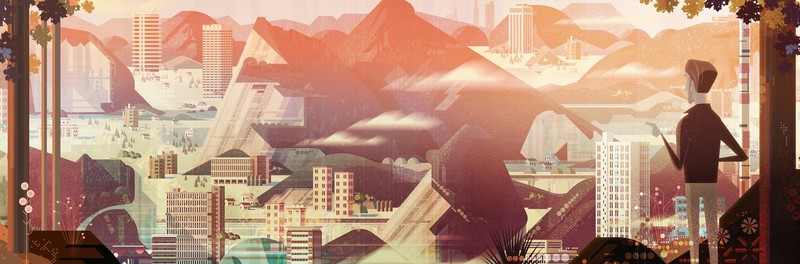 digital art, landscape, artwork, city, illustration