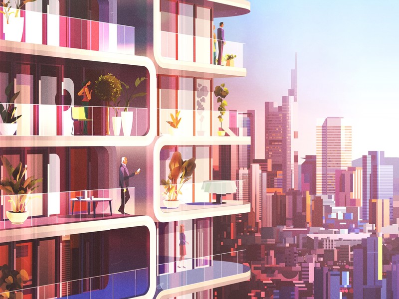 city, cityscape, building, illustration, artwork, digital art