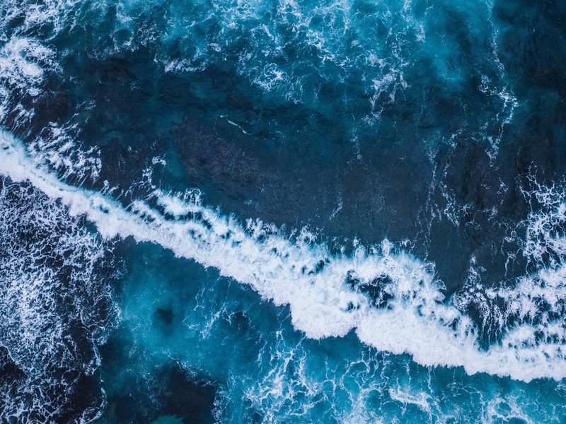 waves, water, nature, landscape, top view, blue